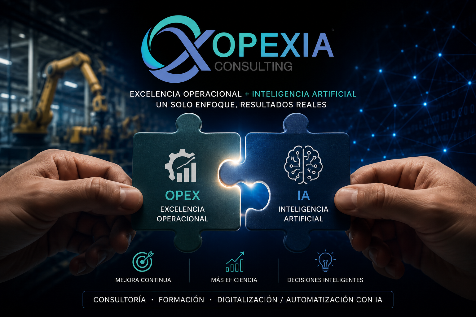 Imagen de portada sobre excelencia operacional e inteligencia artificial aplicada a empresas con Opexia Consulting